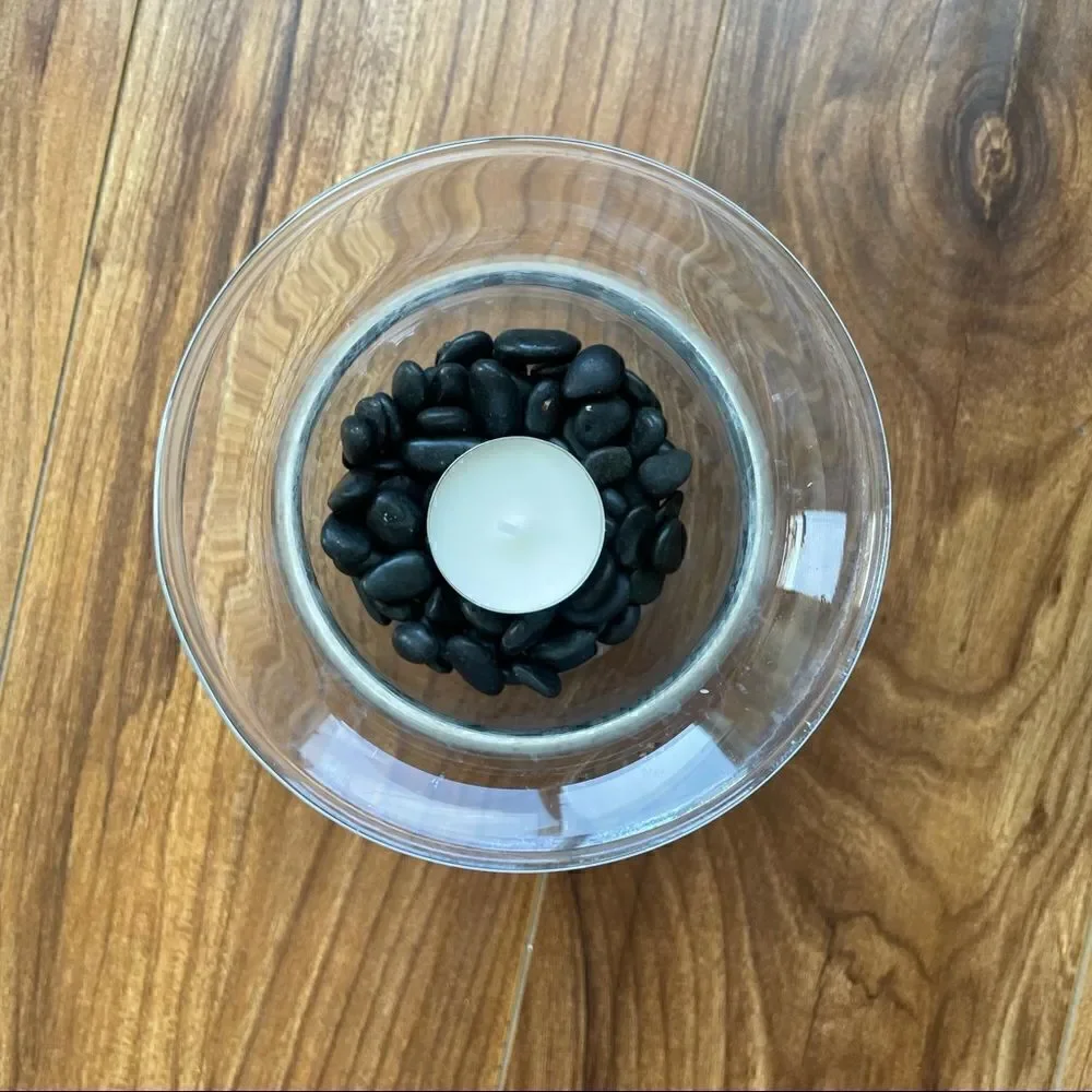 Vintage 90s Glass Candle Holder/ Vase